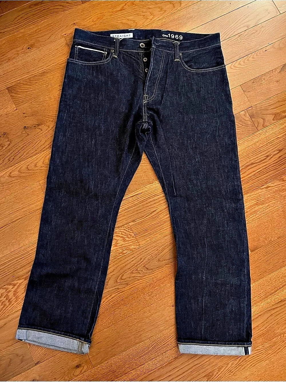 GAP 1969 36 x 30 Men's Dark Blue Straight Jeans
